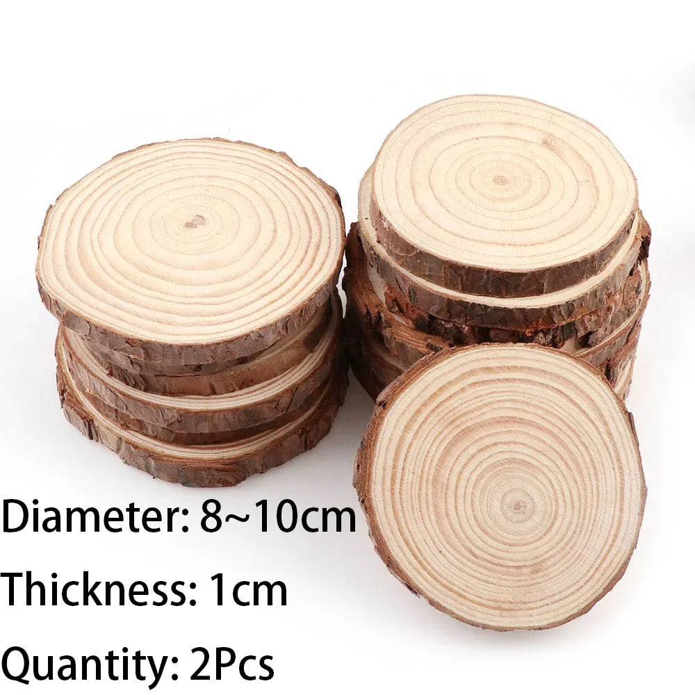 Natural Pine Wood Slices with Bark
