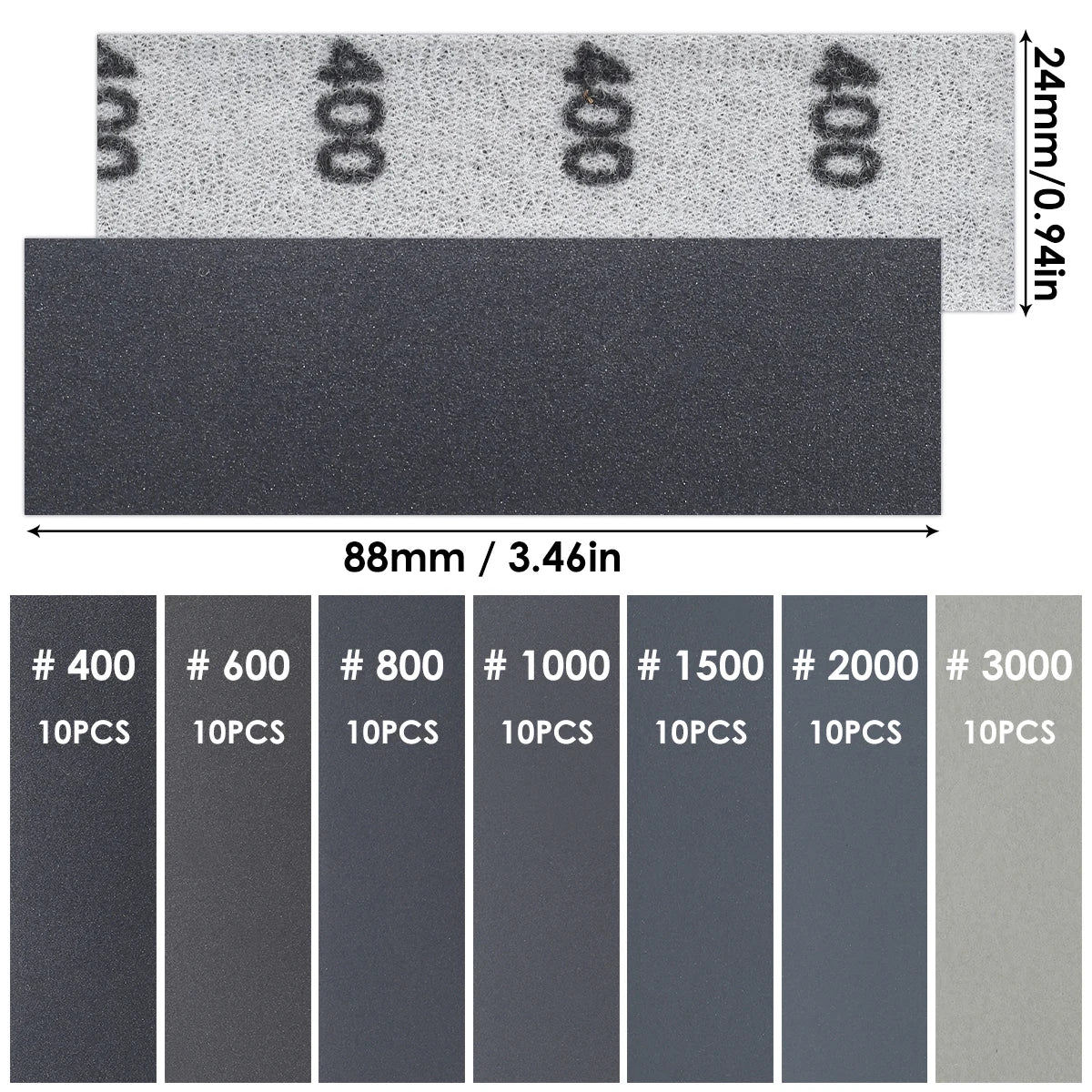 70pcs Mini Hand Sandpaper & Loop Sander Kit