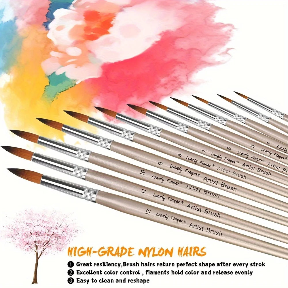 12pcs Professional Paint Brushes Set