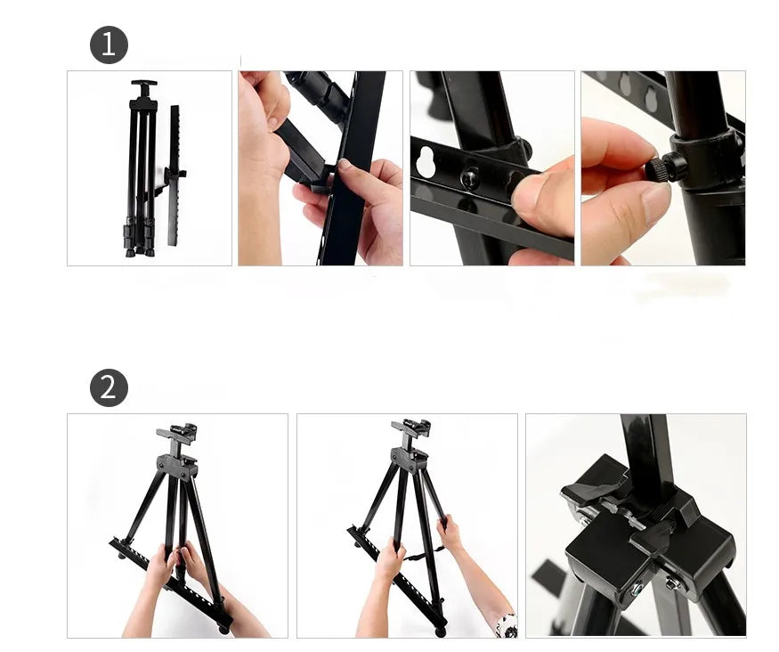 Portable Adjustable Metal Sketch Easel with Travel Bag