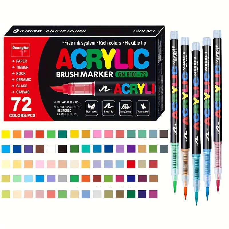 Soft Tip Acrylic Markers Set – Multiple Color Options