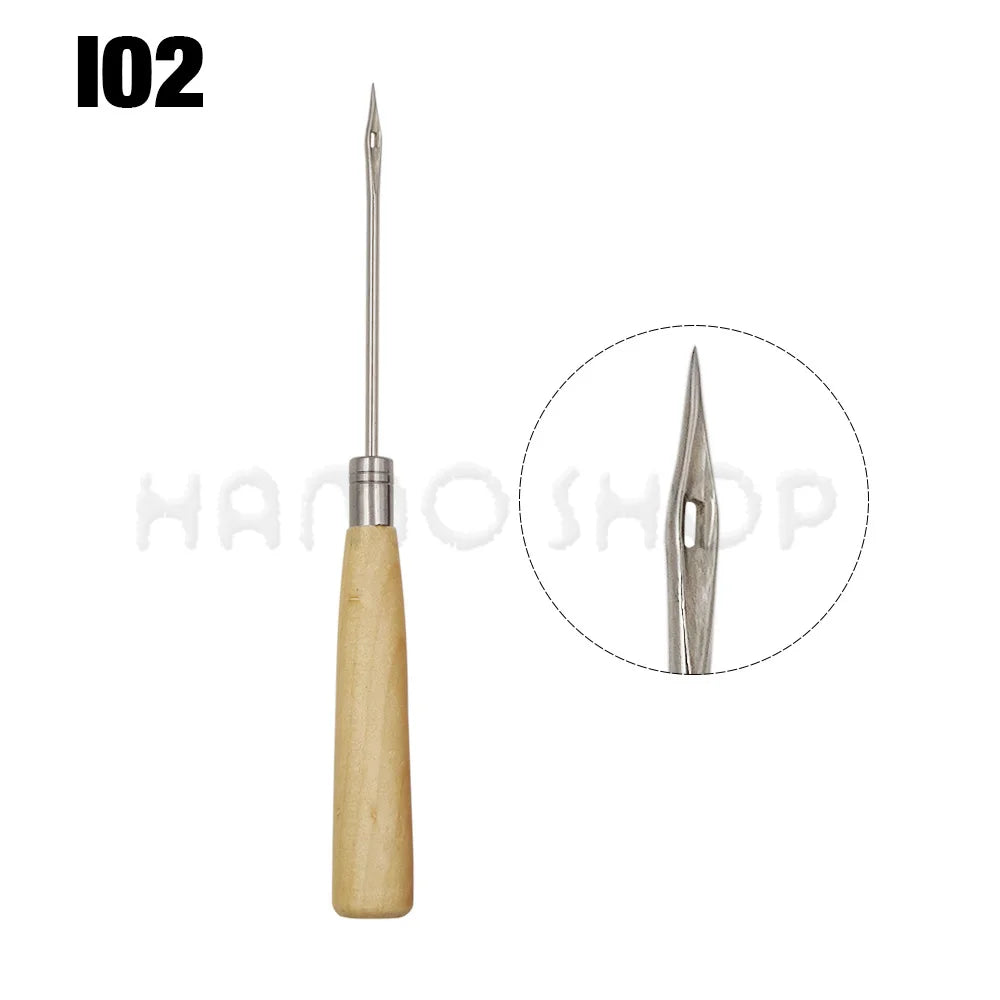 Wooden Handle Awl Sewing Stitching Tool