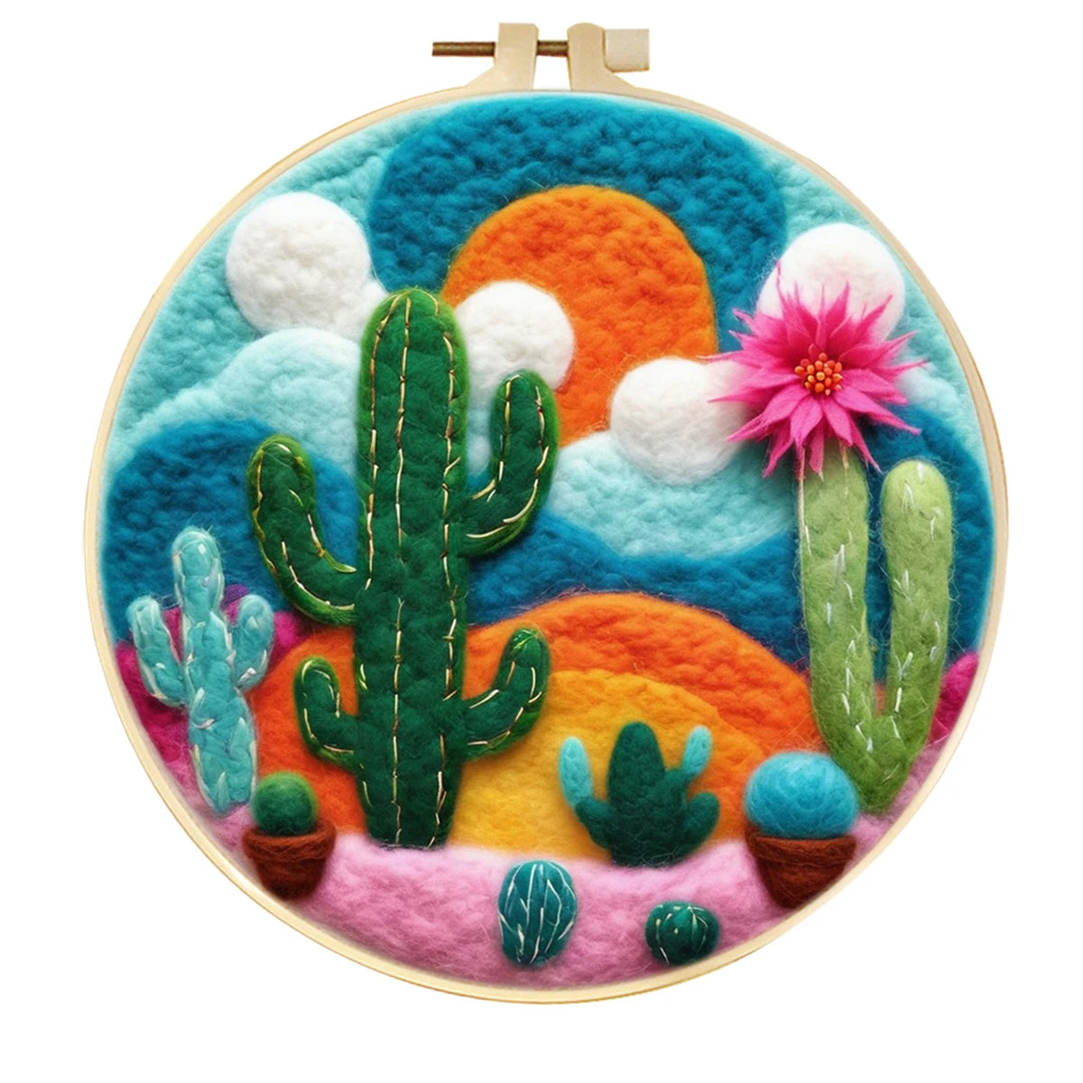 DIY Wool Felting Painting Kit - Colorful Mountains