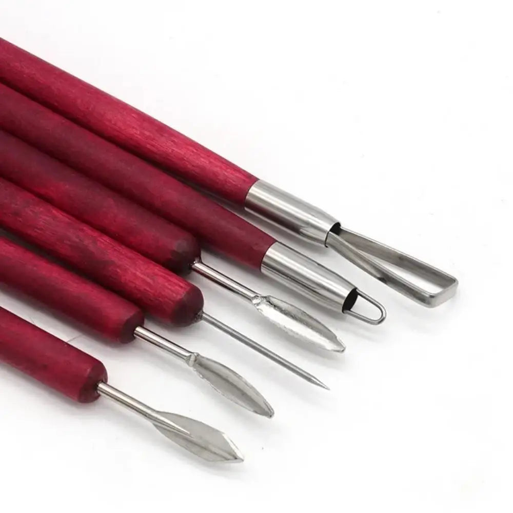 6PCS Sculpting Tool Pottery Wood Handle Set