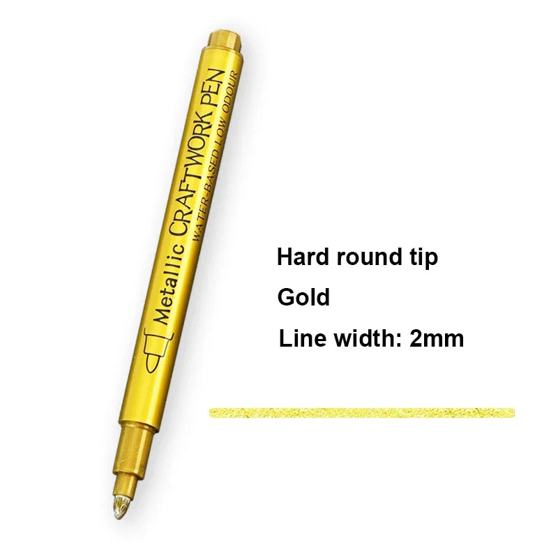 Metallic Brush Marker Pens – Gold & Silver