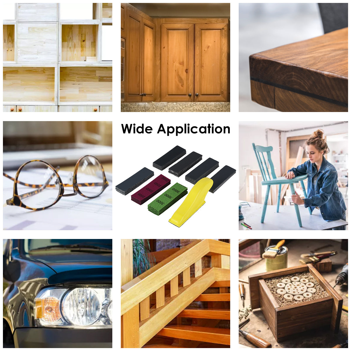 70pcs Mini Hand Sandpaper & Loop Sander Kit