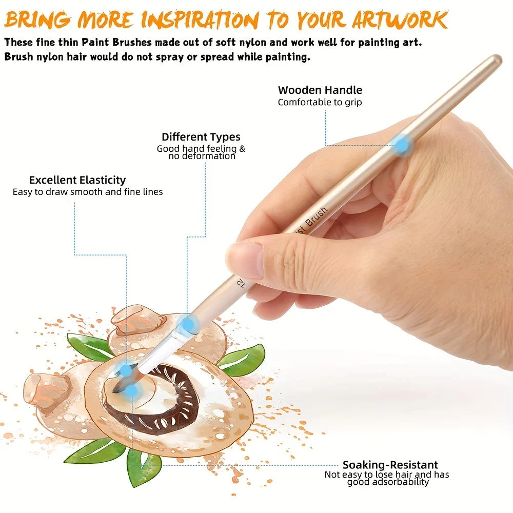 12pcs Professional Paint Brushes Set