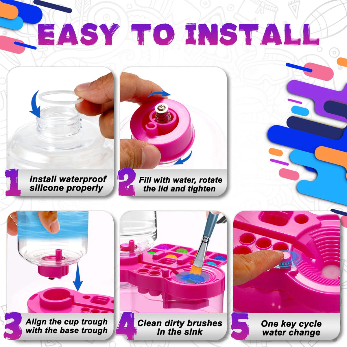 Automatic Paint Brush Cleaner with Drain Button