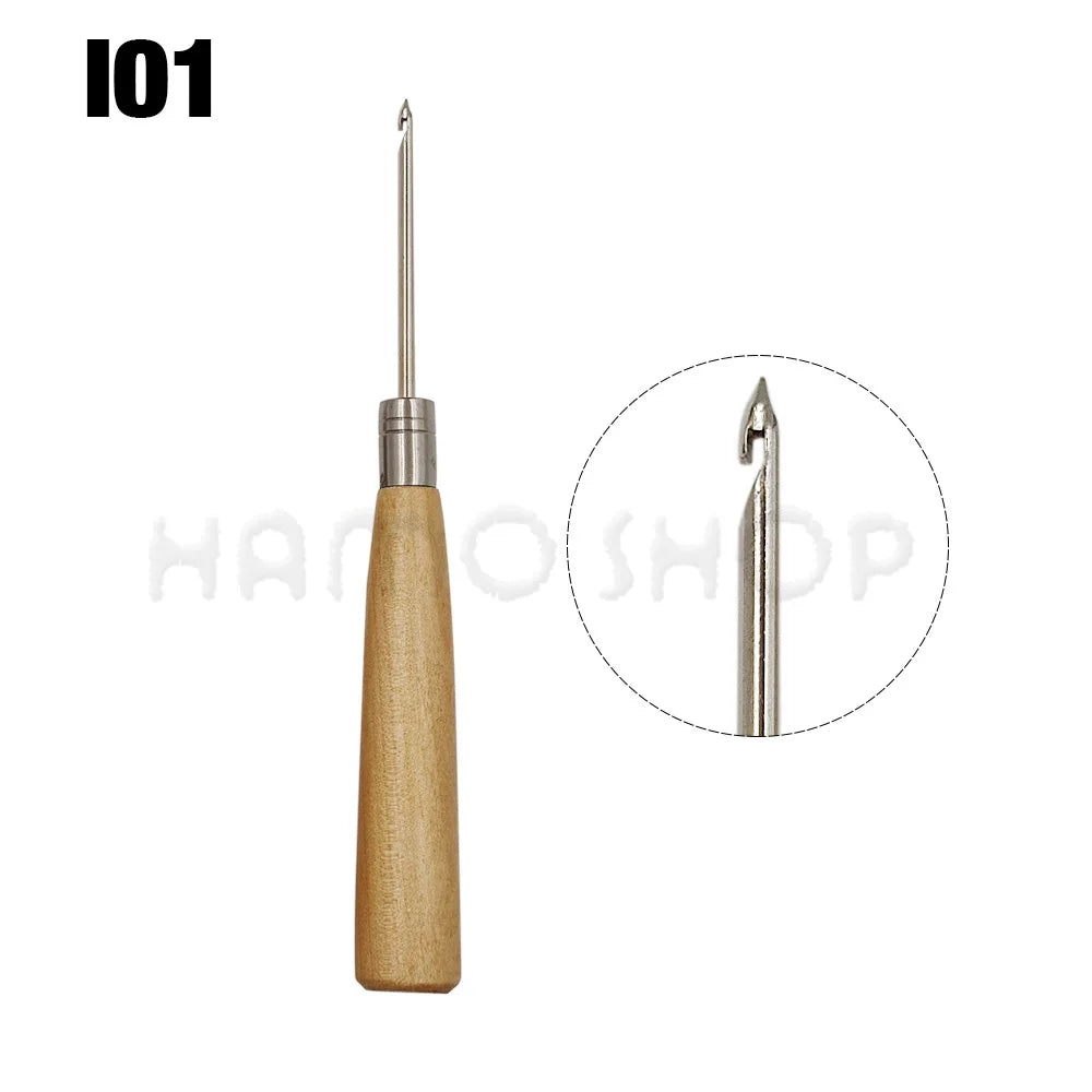 Wooden Handle Awl Sewing Stitching Tool