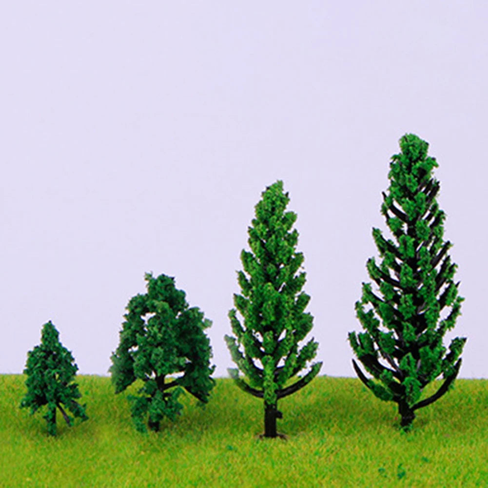 50Pcs Miniature Model Train Trees