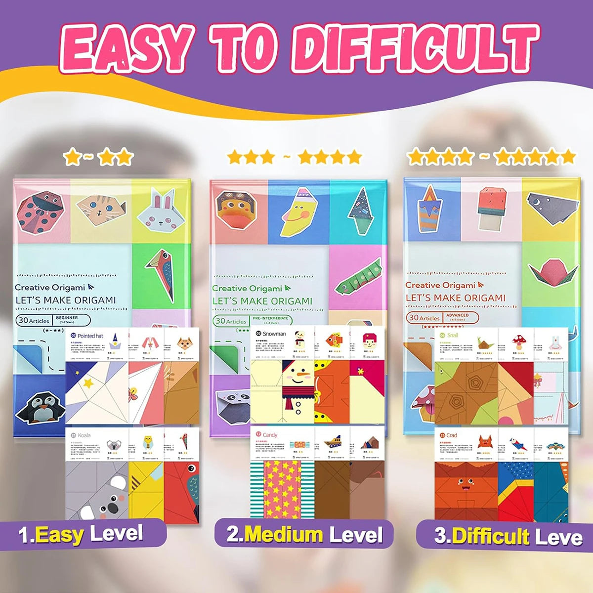 Origami Kit with 30/96 Sheets and Guiding Book