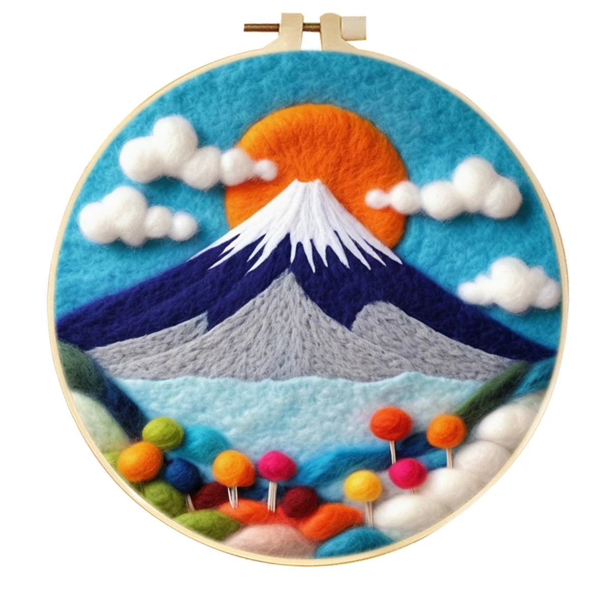 DIY Wool Felting Painting Kit - Colorful Mountains