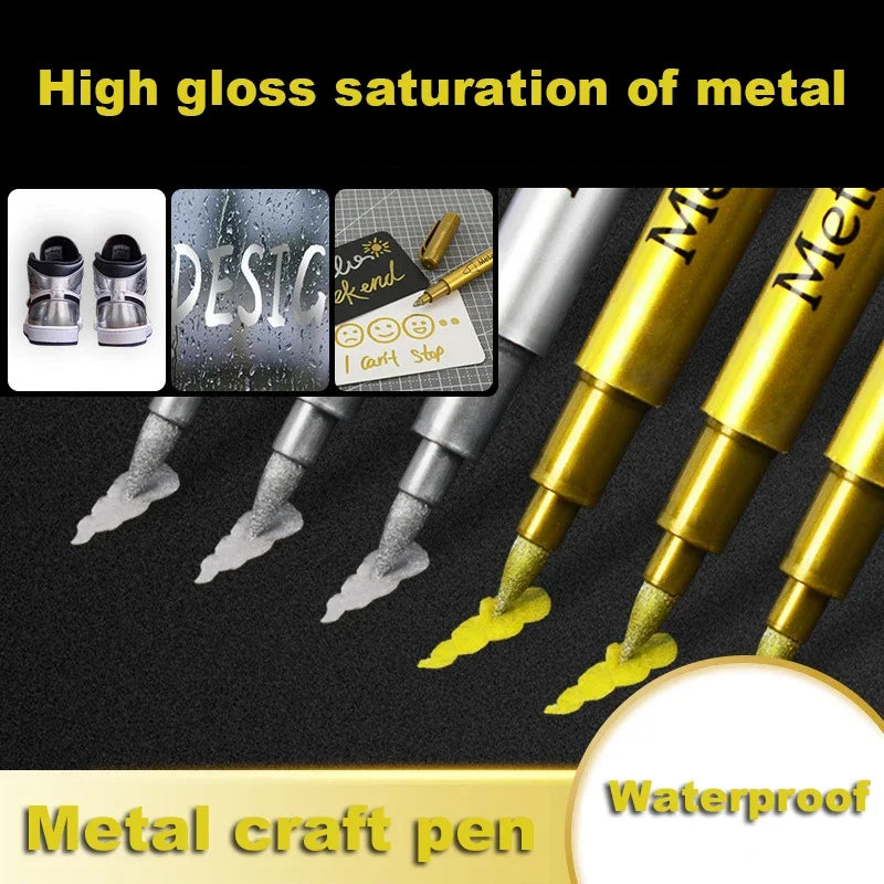 Metallic Brush Marker Pens – Gold & Silver