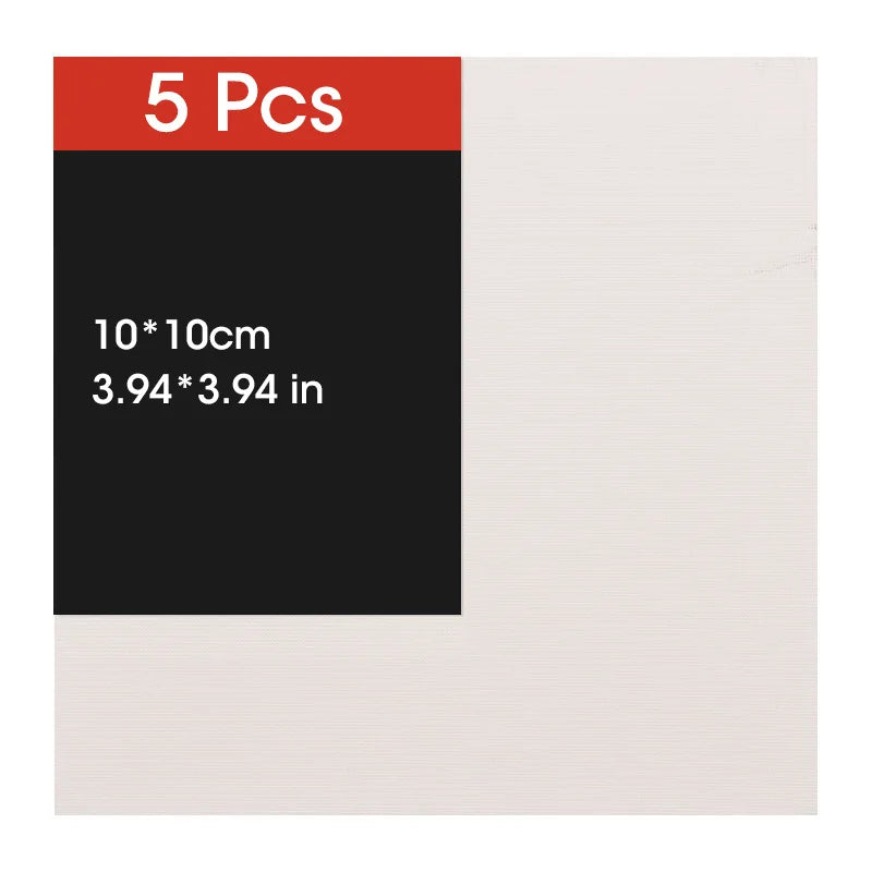 5pcs Primed Cotton Canvas Boards for Painting