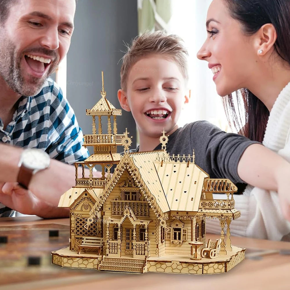 DIY Villa 3D Wooden Model Kit with Light