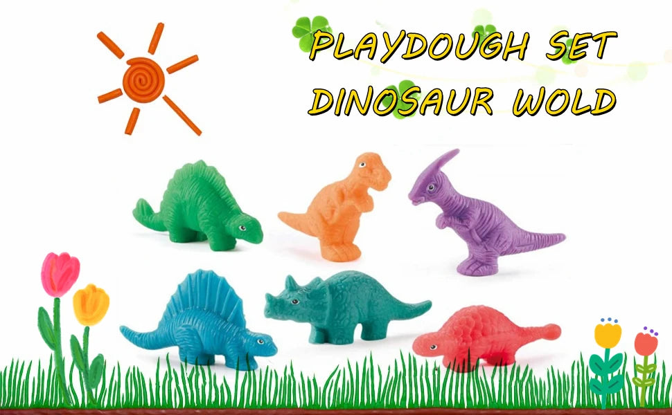 Yeahbo Dinosaur Playdough & Modelling Clay Set
