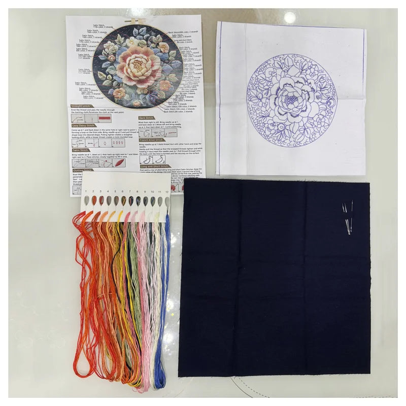 Flower & Butterfly Embroidery Kit for Beginners