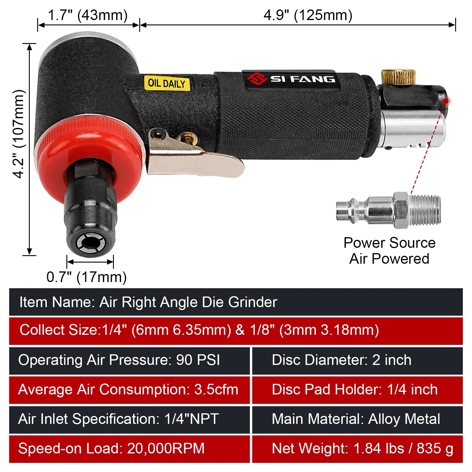 NuoDun 90° Air Angle Die Grinder