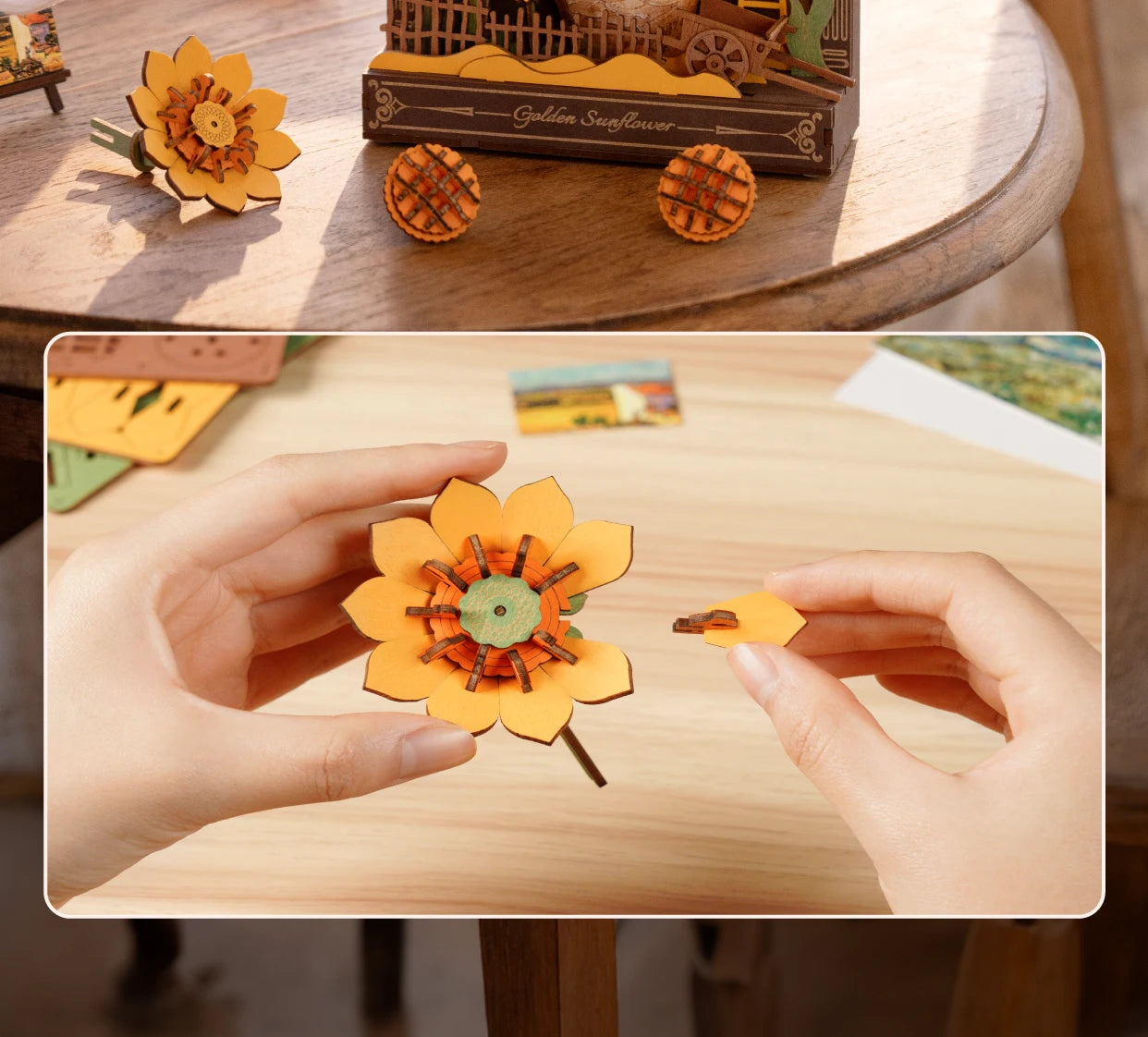 Robotime Glittering Water Lily 3D Wooden Puzzle with LED Light