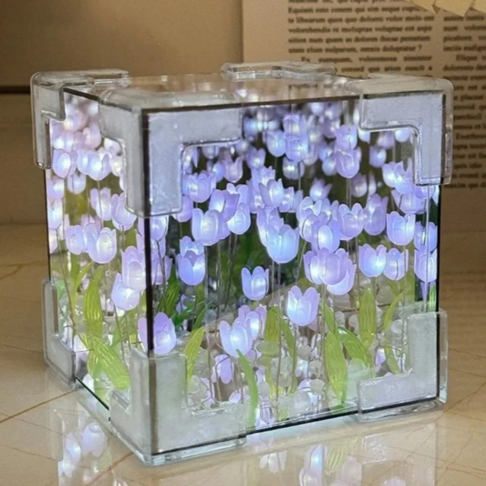 DIY Tulip Mirror Cube Night Lamp