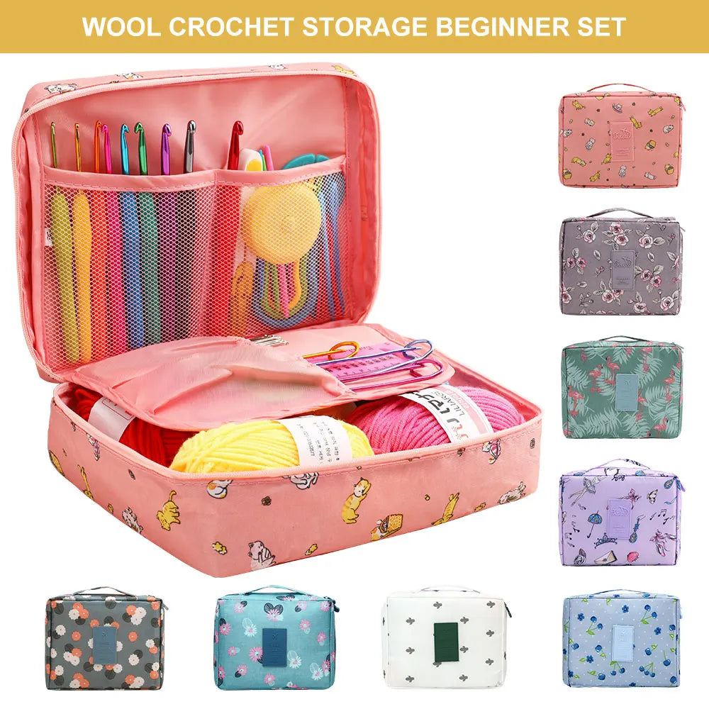 59-Piece Beginner Crochet Hook Kit with Storage Bag