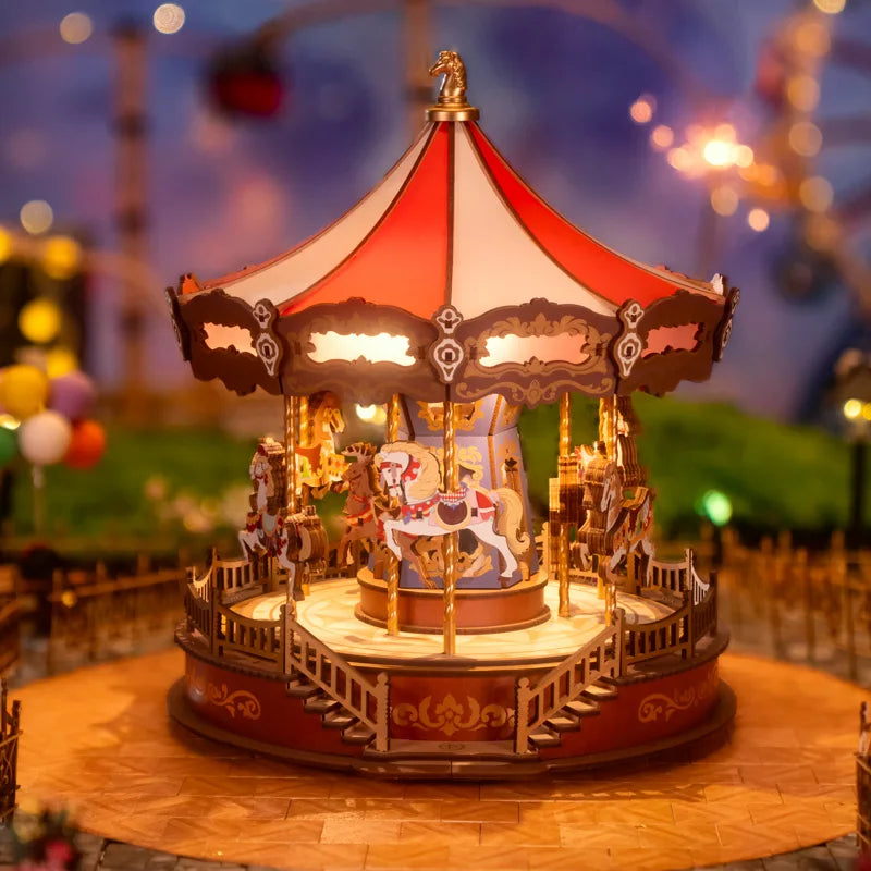 Robotime Rolife Classic Carousel Music Box 3D Puzzle