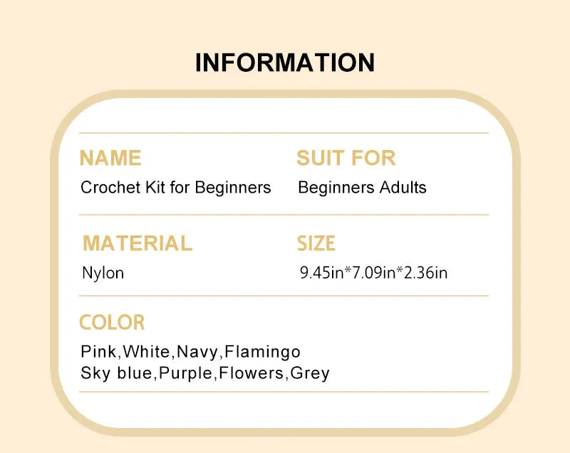 59-Piece Beginner Crochet Hook Kit with Storage Bag