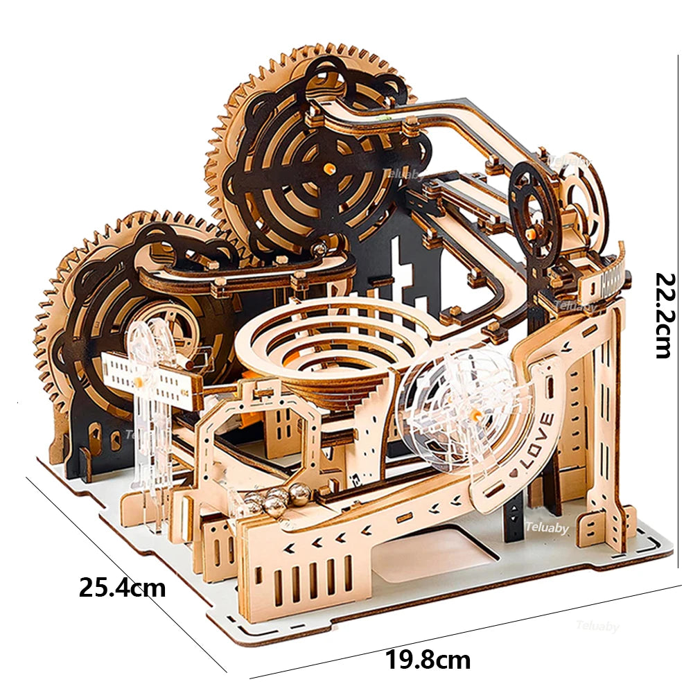 3D Wooden Marble Run Puzzle Kit
