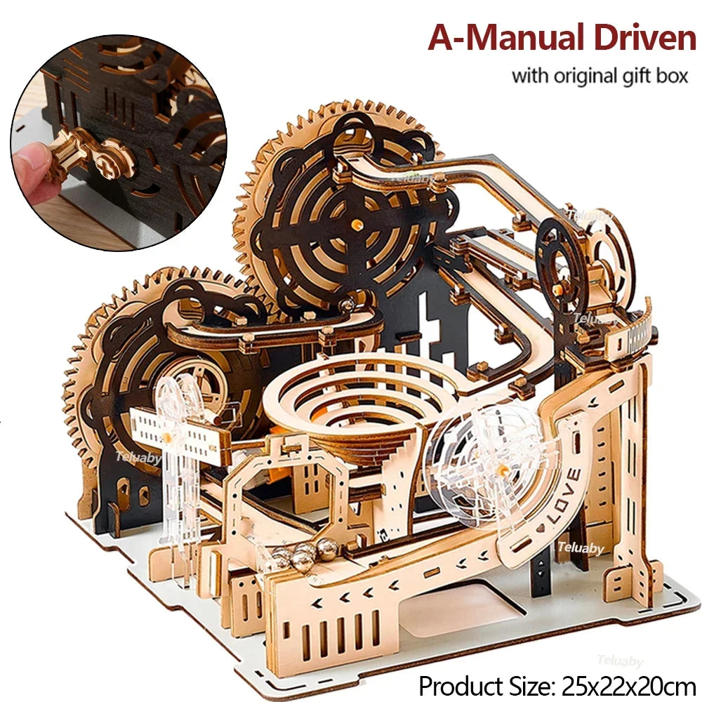 3D Wooden Marble Run Puzzle Kit