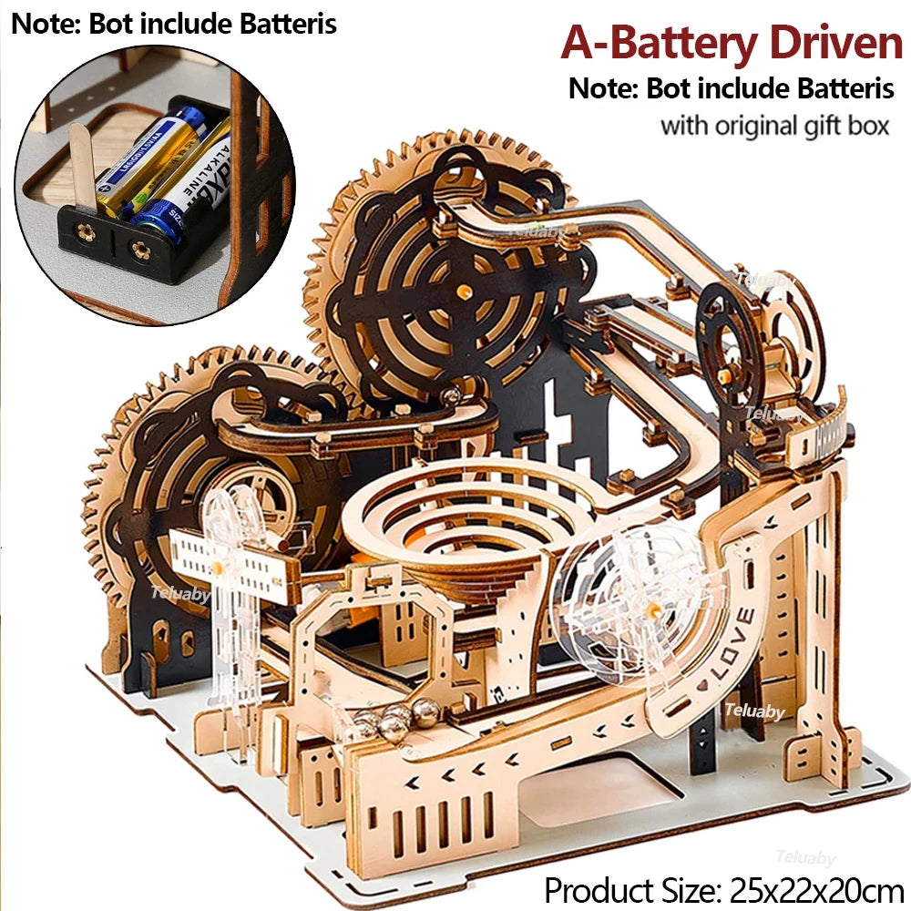 3D Wooden Marble Run Puzzle Kit