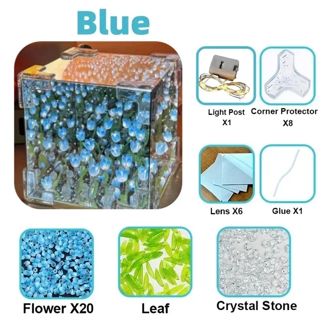 DIY Tulip Mirror Cube Night Lamp