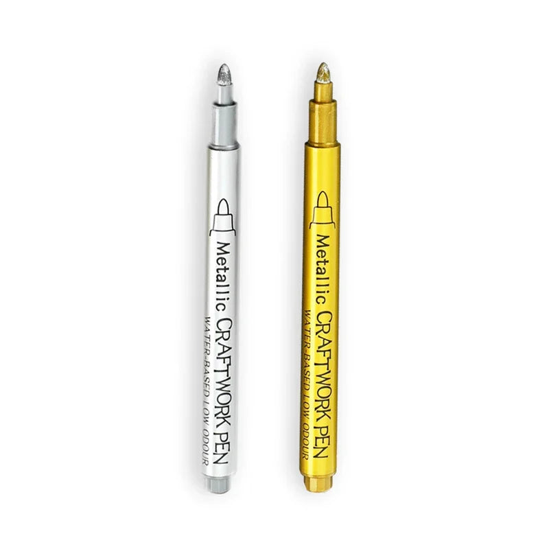 Metallic Brush Marker Pens – Gold & Silver