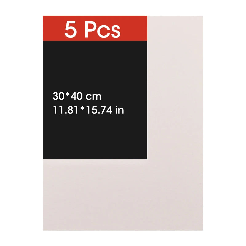 5pcs Primed Cotton Canvas Boards for Painting