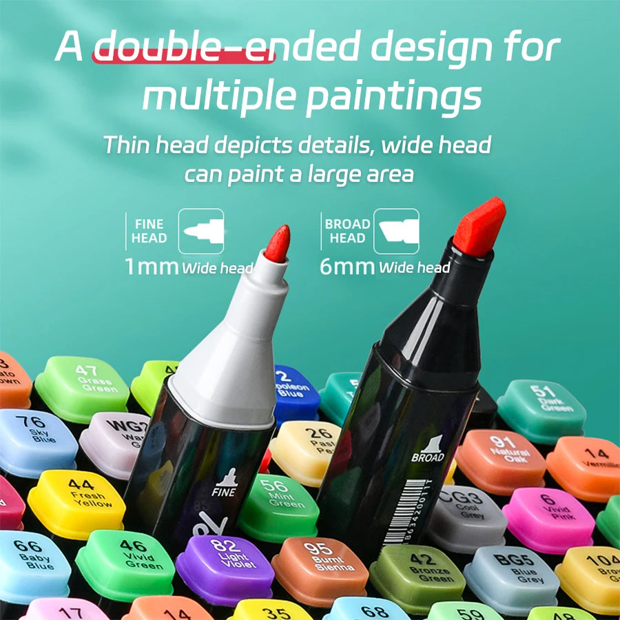 24-262 Color Alcohol Double-Ended Oily Marker Painting Art Set