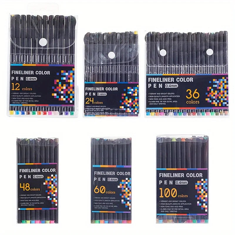 12-100pcs Colorful Line Drawing Pen Set