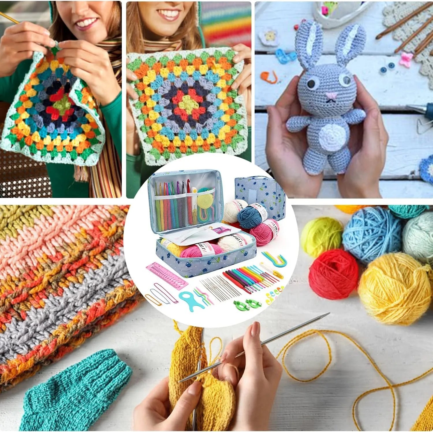 59Pcs Portable Crochet Knitting Set