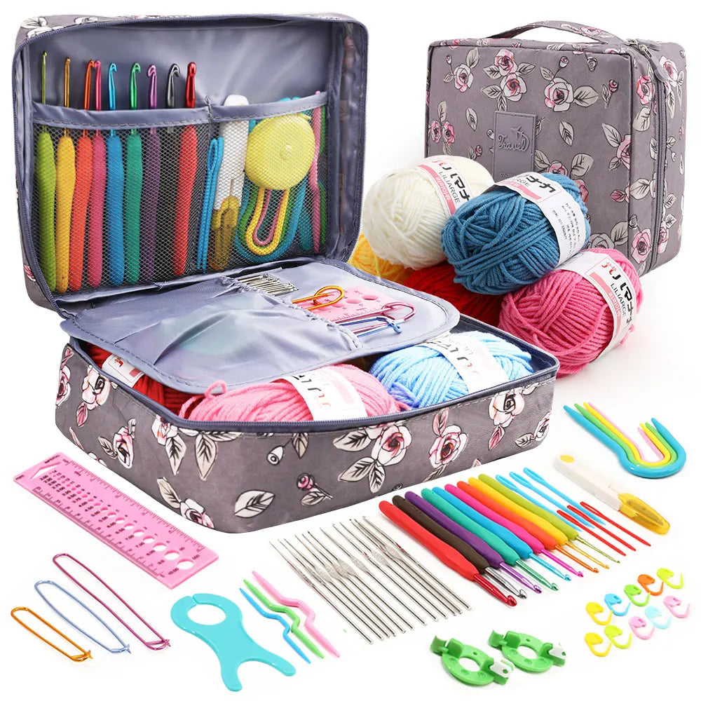 59-Piece Beginner Crochet Hook Kit with Storage Bag
