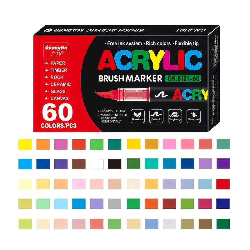 Soft Tip Acrylic Markers Set – Multiple Color Options
