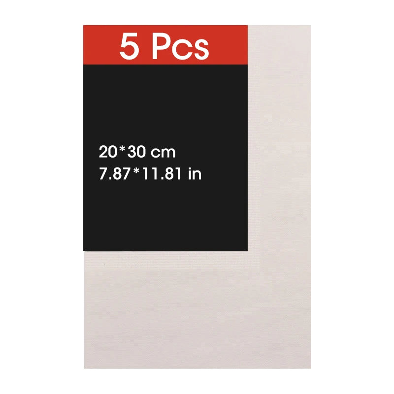 5pcs Primed Cotton Canvas Boards for Painting