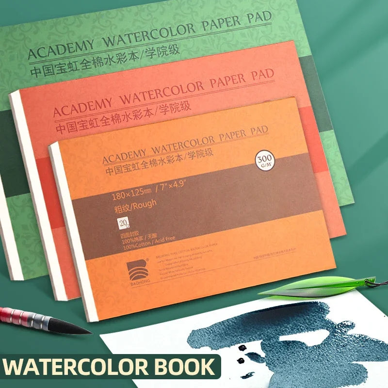 100% Cotton Watercolor Paper Pad, 300gsm/200gsm