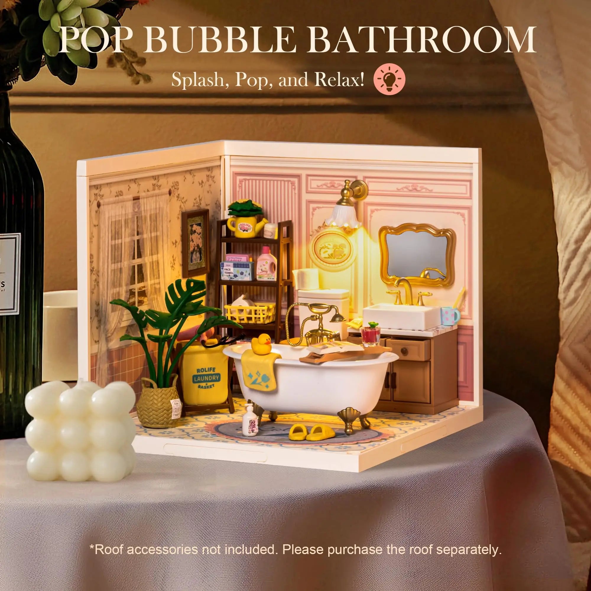 Rolife Pop Bubble Bathroom DIY Miniature Kit