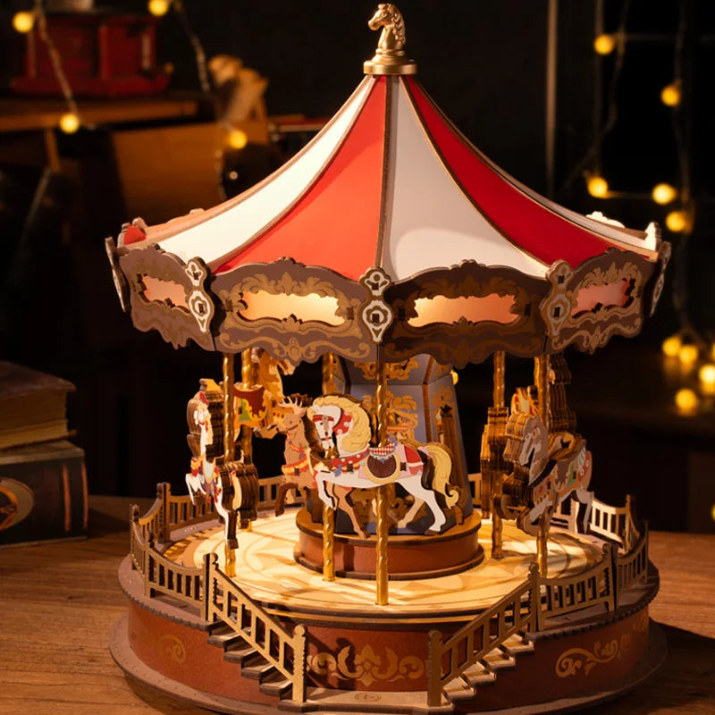 Robotime Rolife Classic Carousel Music Box 3D Puzzle