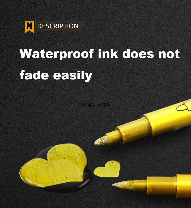 Metallic Brush Marker Pens – Gold & Silver