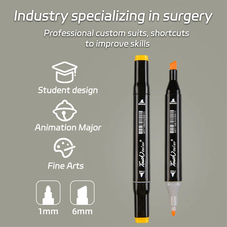 24-262 Color Alcohol Double-Ended Oily Marker Painting Art Set