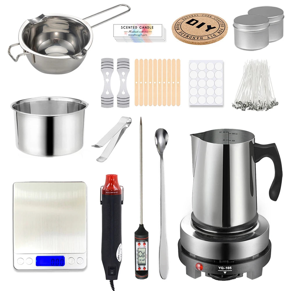Candle Making Kit with Pouring Pot and Wax Melting Hot Plate