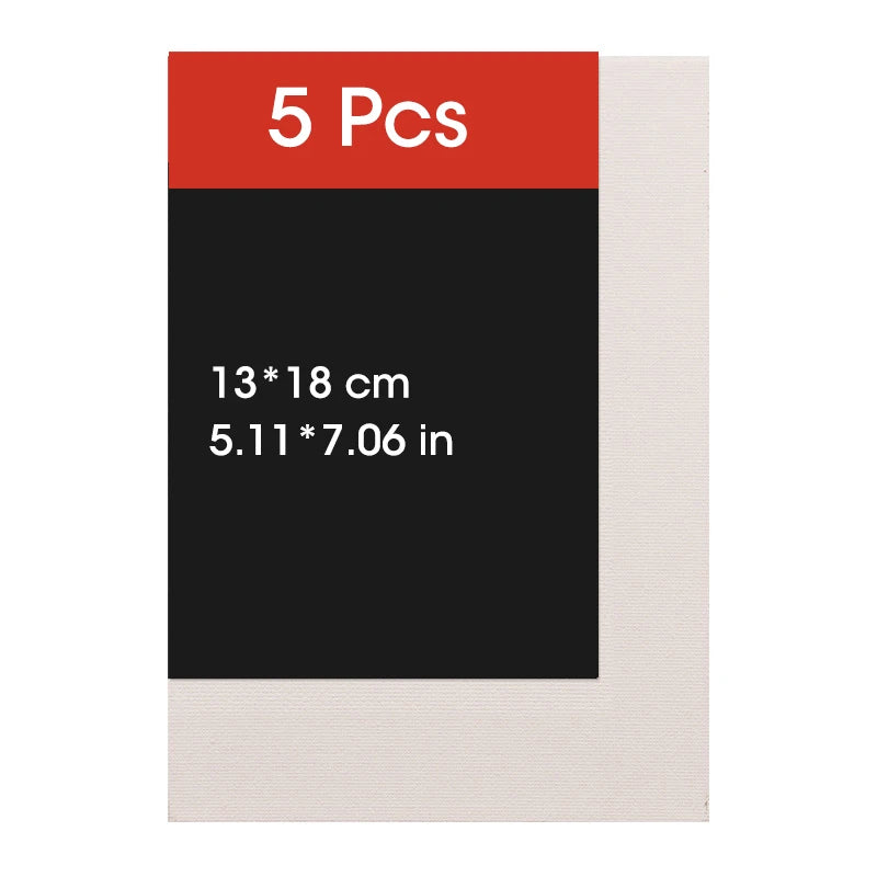 5pcs Primed Cotton Canvas Boards for Painting