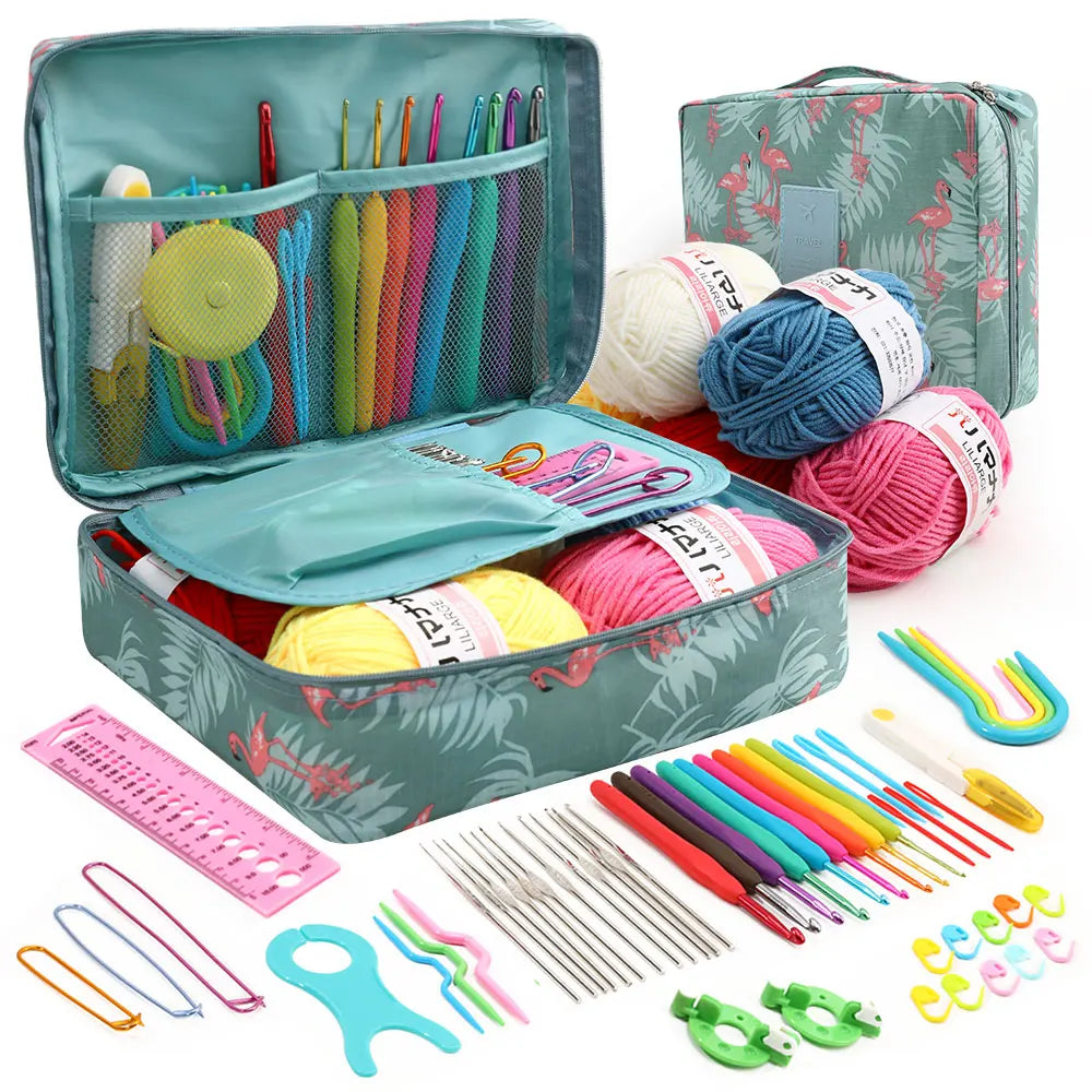 59-Piece Beginner Crochet Hook Kit with Storage Bag