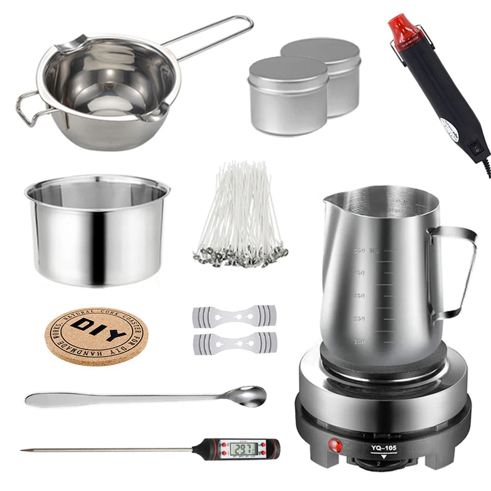 Candle Making Kit with Pouring Pot and Wax Melting Hot Plate