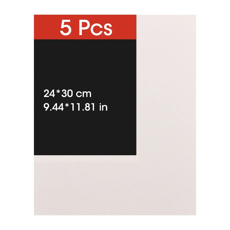 5pcs Primed Cotton Canvas Boards for Painting