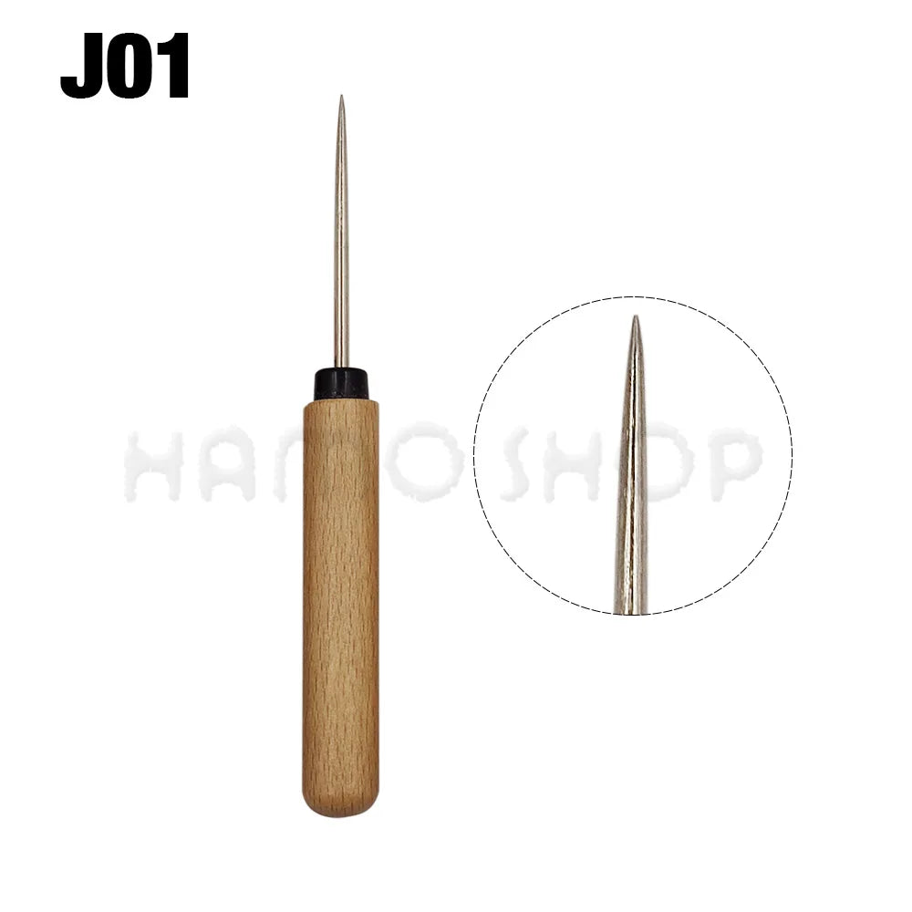 Wooden Handle Awl Sewing Stitching Tool
